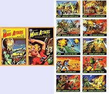 MARS ATTACKS #1-2 (1988) TOPPS POCKET COMICS PLUS (10) CARD DELETED SCENES CARDS picture
