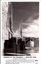 Vintage RPPC Boulder Dam Figures of the Republic Frashers Art Deco 1930s picture