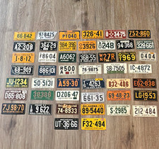 Vintage 1953-54 Wheaties Mini License Plates Lot of 46 States Metal Collectibles picture