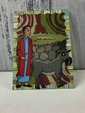 KINGS OFFERING AND HIS DONKEY - HANDCRAFTED ACEO TRADING CARDS ART SCRAPBOOK picture