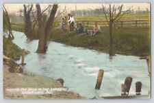 Postcard Indiana Cedar Lake Fishing For Bass In The Rapids Unposted Divided Back picture
