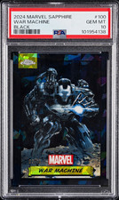Topps 2024 Marvel chrome Sapphire War Machine #100 Black Parallel /10 PSA 10 picture