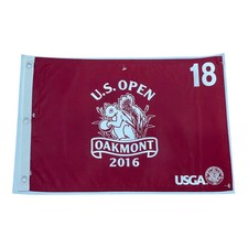 2016 U.S. Open Oakmont (Red) Unsigned Golf Pin Flag - Dustin Johnson Champion picture