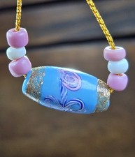 Fancy Rare Floral Antique Venetian Glass Trade Bead African BEADS  picture