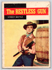 1958 Topps #56 TV Westerns THE RESTLESS GUN Street Battle Card Revue Productions picture
