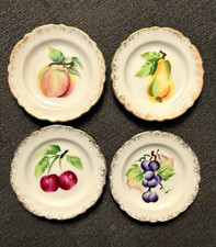 Vintage 50’s Mini Hand Painted Porcelain Fruit Plates - Japan picture