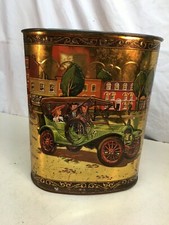 Vintage Weibro Corp Trash Can Model T Roadster Dodge Chevy Ford Cars  picture
