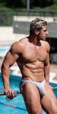 Male Model Photo Print Muscular Handsome Shirtless Hunk Abs -H979 picture