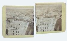 Antique Stereoview Card Of Historic Cityscape Photography On broken Cardstock picture