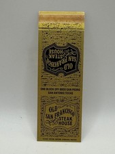 Old San Francisco Steak House San Antonio Texas Matchbook Cover picture