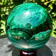 4LB  Natural malachite ball quartz crystal energy ball reiki healing picture
