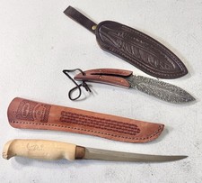 Vintage Rapala J Finland Fish N Fillet 10.5” Signed & Feather Damascus Style ￼ picture