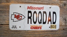 2023 Missouri NFL Kansas City Chiefs license plate Football DMV Issued Authentic picture