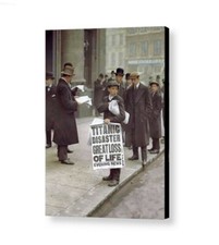 Rare Framed 1912 Vintage Color Titanic Newsboy Photo. Jumbo Giclée Print picture