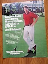 1981 EF Hutton Ad  Golfer Tom Watson picture