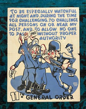 WWII WW2 Original War Poster General Order Army Joe Dope Private Snafu Art Style picture