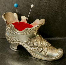 Vintage - Victorian Style Shoe Pin Cushion - Cast Metal picture