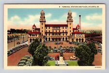 Atlanta GA-Georgia, Terminal Station And Plaza, Antique, Vintage Postcard picture