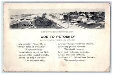 1919 Bird's-Eye View Of Petoskey & Ode To Petoskey Michigan MI Posted Postcard picture