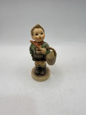 Vintage Goebel W Germany Boy Holding Basket Porcelain Figurine 4” * picture