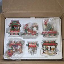 Rare Danbury Mint Westie Holiday Rail Christmas Express Train Set of 6  picture