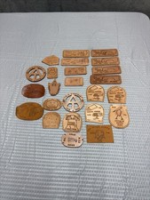 Vintage Boy Scout Lot 24 Leather Patches Belt Loops 1970s Troop 433 Retro BSA picture