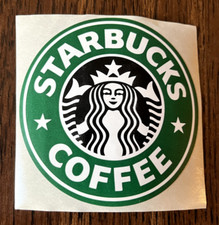Authentic Starbucks Coffee Sticker RETIRED 1990s Retro Logo - 3 inch round picture