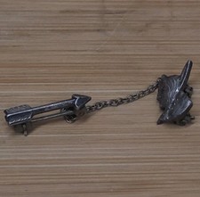 Hood Sterling Silver Order of the Arrow OA Totem Pin Indian Head Arrow Chain BSA picture