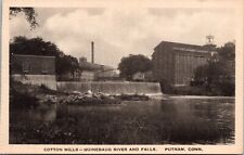 Postcard Cotton Mills Quinebaug River and Falls in Putnam, Connecticut picture