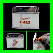 Vintage Frisch's Big Boy Restaurant Flat Ad Petrol Lighter - In Working Order picture