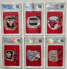Michael Jordan Chicago Bulls '90s Championship Ring 6 Card Set Custom Art Prints picture