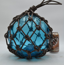 VINTAGE GLASS FISHING FLOAT IN AQUA picture