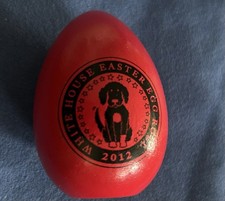OBAMA 2012 RED EASTER EGG WHITE HOUSE FIRST DOG BO PRESIDENT SIGNED DEMOCRAT picture