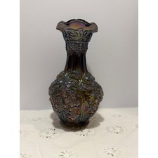 Vintage Imperial Glass Loganberry Carnival Glass Vase Circa 1910 picture