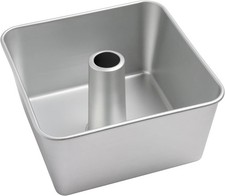 One-Piece Square Tube Cake Pan, 18 Cup, Anodized Aluminum, 9 x 9 x 4.5 in, Se picture