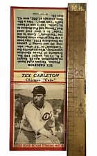 Rare Tex Carleton Chicago Cubs 1931 Matchbook Baseball Player Photo Vtg Orig USA picture