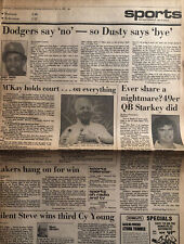 Magic Johnson Los Angeles Lakers Win + Dusty Baker Dodgers 1980 Newspaper picture