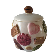 Vintage 1950s Los Angeles Potteries Cookies All Over Cookie Jar -#2285 picture