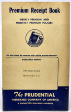 1957–1962 Prudential Insurance Co. Premium Receipt Book Vintage picture