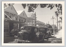 Vintage c1940s Photo Duval Street Delmonico Restaurant Old Cars Key West Florida picture