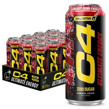 C4 Ultimate Energy Drink with Zero Sugar, Cherry Bomb 16 Fl Oz (Pack of 12) picture