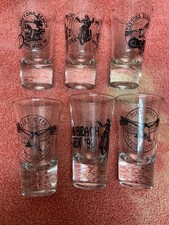 Six Vintage Harley-Davidson Daytona Beach Bike Week Shot Glasses picture