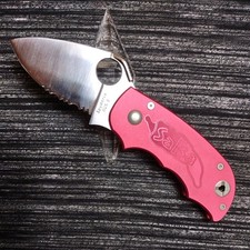 🔥🔴Rare Spyderco Salsa Discontinued Cranberry model #C71CBPS Taipei Taiwan AUS8 picture