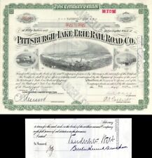 Pittsburgh and Lake Erie Rail Road Co. signed by Vanderbilt Webb - Stock Certifi picture