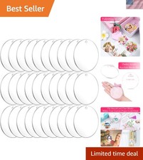 Versatile 30Pcs Acrylic Ornament Blanks – Clear 3.5-Inch Circle for Custom Gifts picture