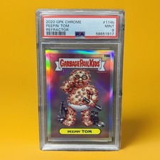 2020 Topps Garbage Pail Kids #114b Chrome Peepin' Tom Series 3 Refractor PSA 9 picture