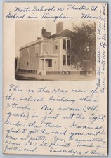 Hingham MA RPPC West School Thaxter St School Real Photo Postcard 1905 UDB picture