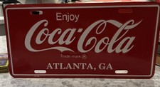 Coca Cola Atlanta Georgia License Plate Booster Aluminum