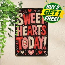 Rustic Farmhouse Sweetheart Love Sign Vintage Heart Wall Metal Tin Plaque picture