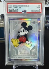 2023 Disney 100 Topps Chrome Mickey Mouse Refractor #1 PSA 9 Card picture